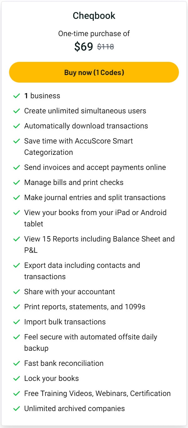 Cheqbook Lifetime Deal Pricing