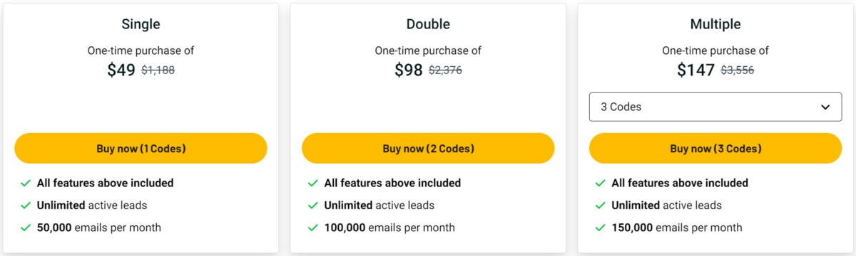 Email Sequences Lifetime Deal Pricing