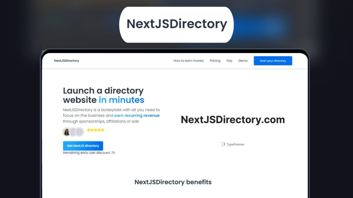 Nextjsdirectory Lifetime Deal Image