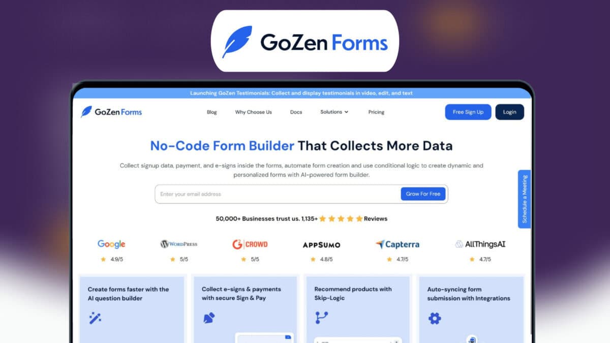 Gozen Forms Lifetime Deal Image New