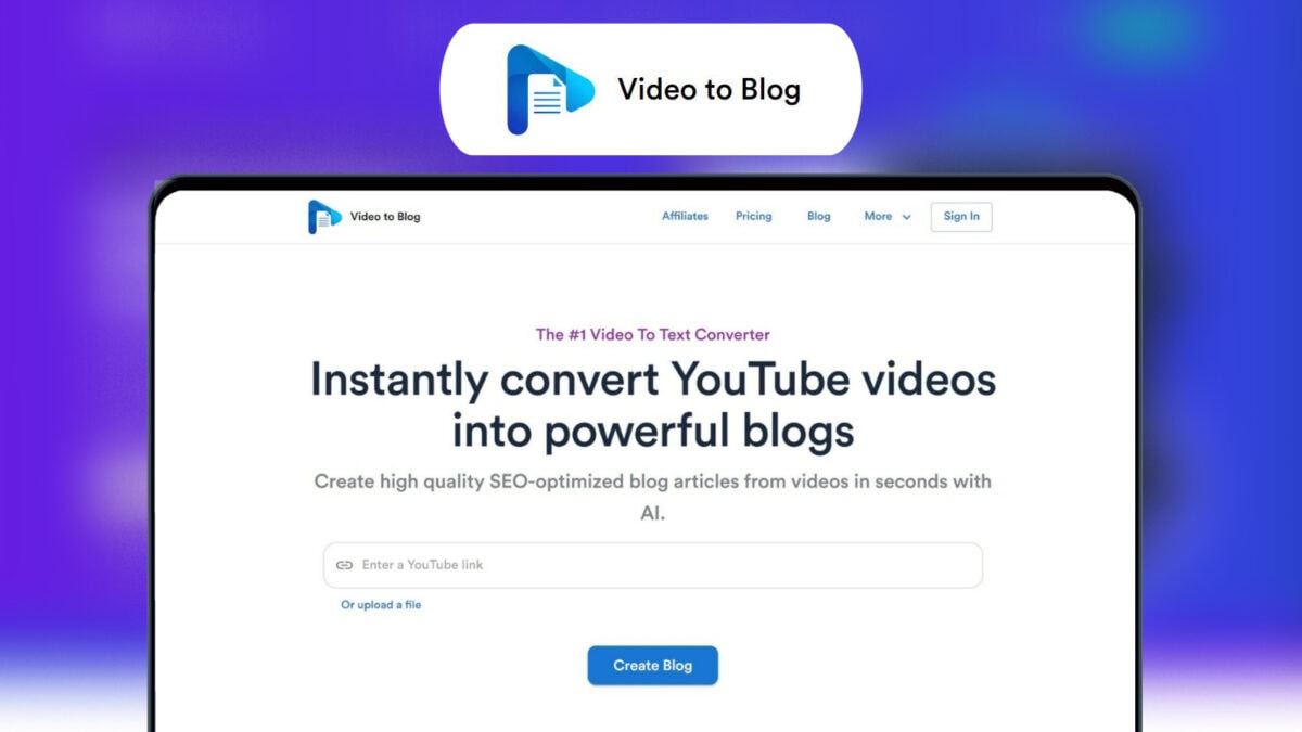 Video To Blog Lifetime Deal Image