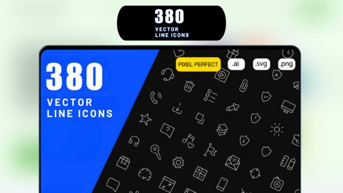 380 Vector Line Icons Lifetime Deal Image