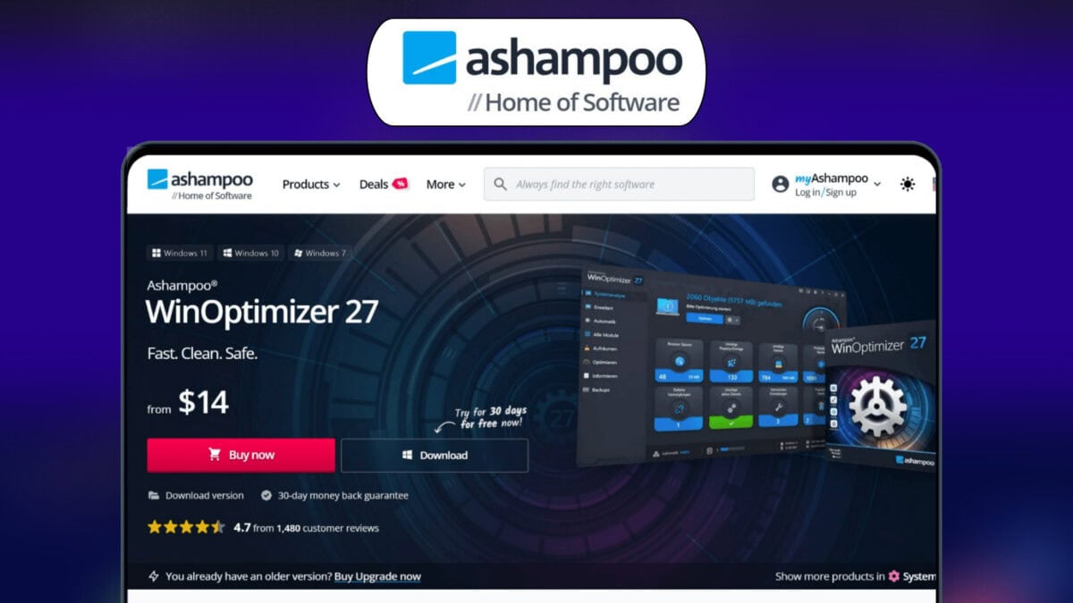 Ashampoo Winoptimizer 27 Lifetime Deal Image