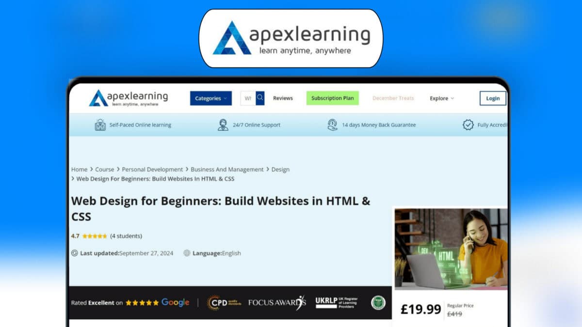 Web Online Course For Beginners Lifetime Deal Image