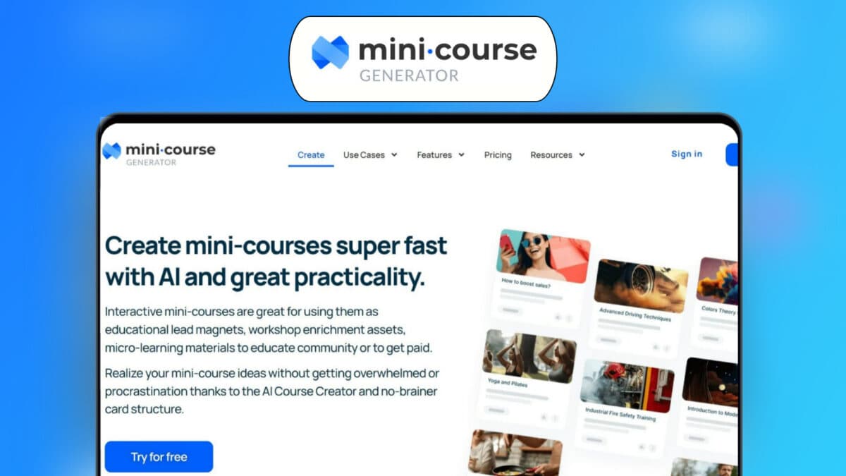 Mini Course Generator Lifetime Deal Image