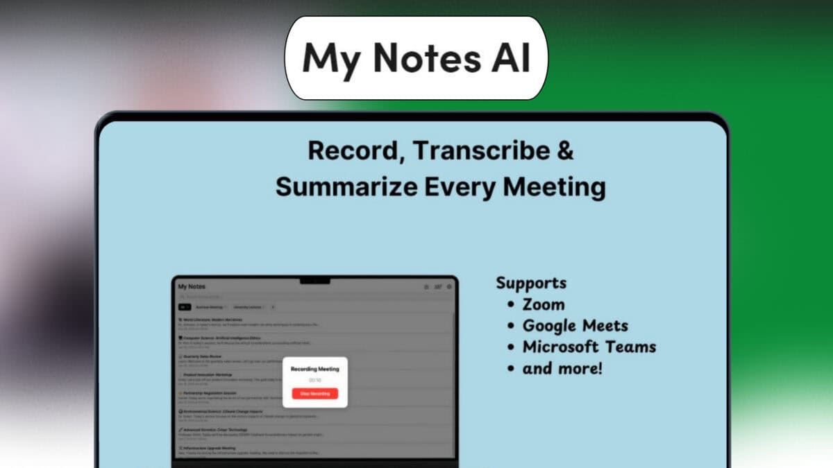 My Notes Ai Lifetime Deal Image