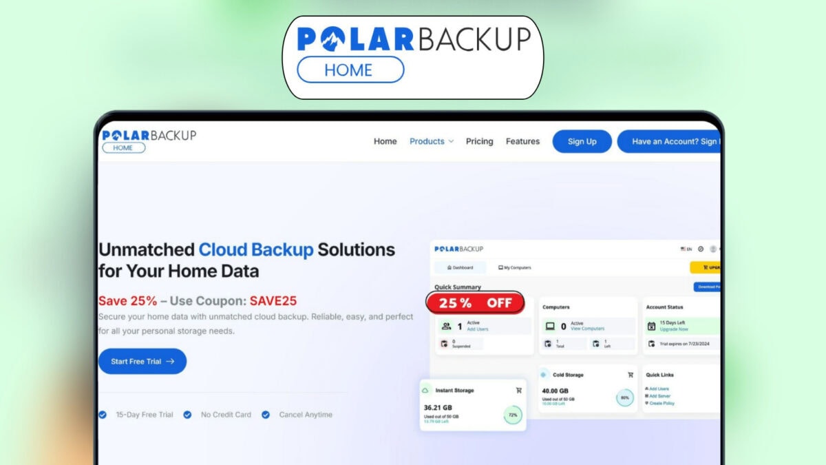 Polarbackup Home Lifetime Deal Image