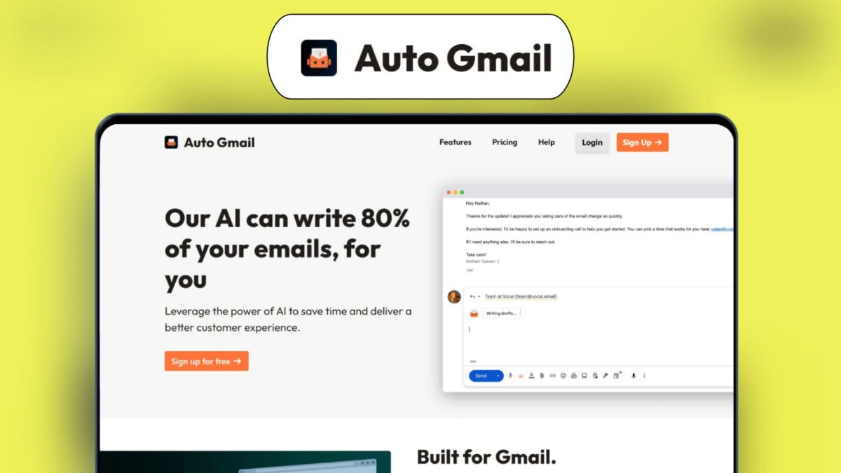 Auto Gmail Lifetime Deal Image