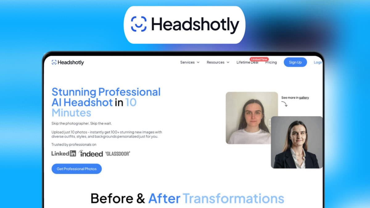 Headshotly.ai Lifetime Deal Image.