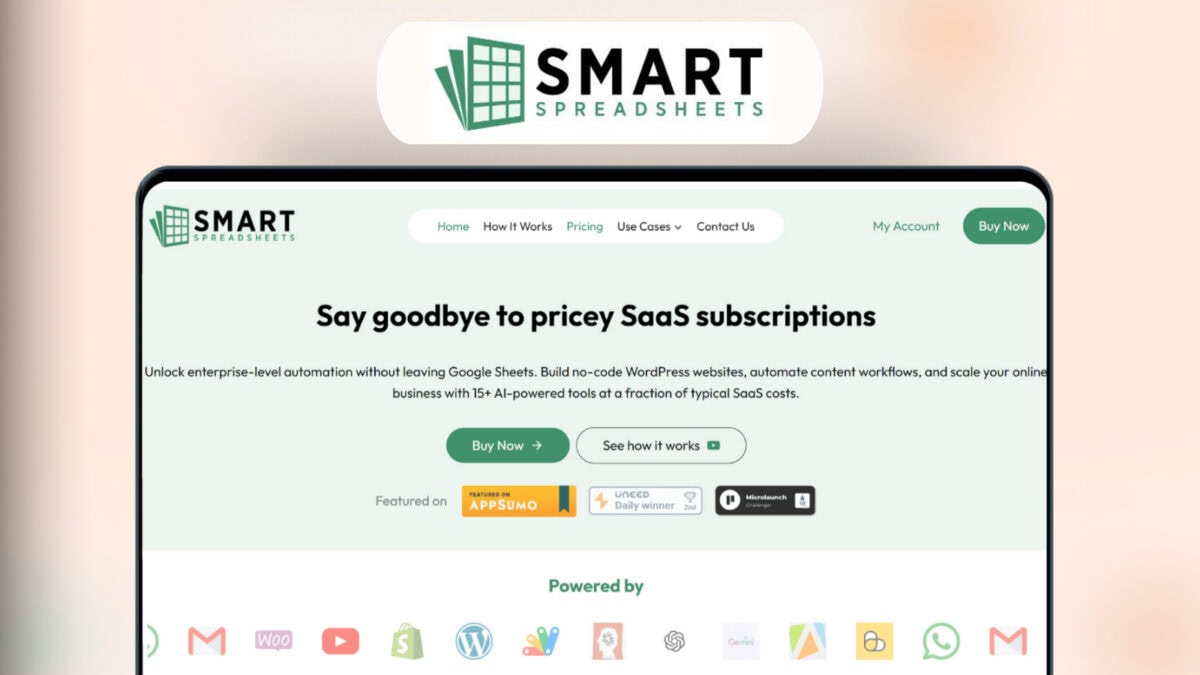 Smart spreadsheets lifetime deal image