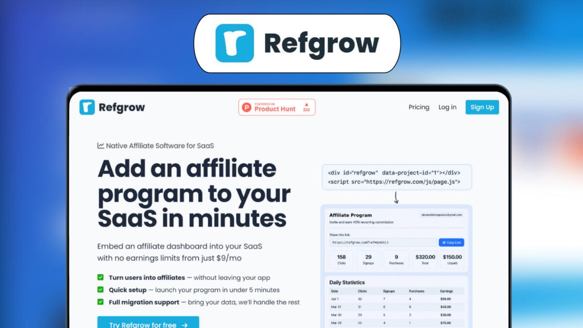 Refgrow lifetime deal image