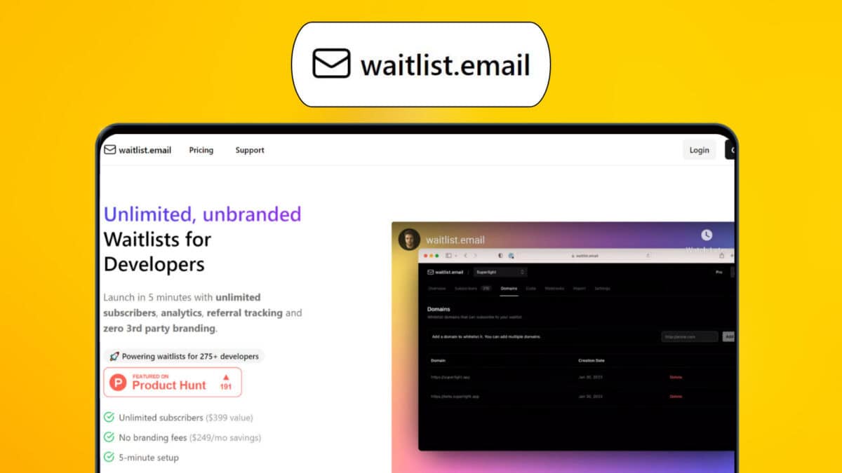 Waitlist.email lifetime deal image