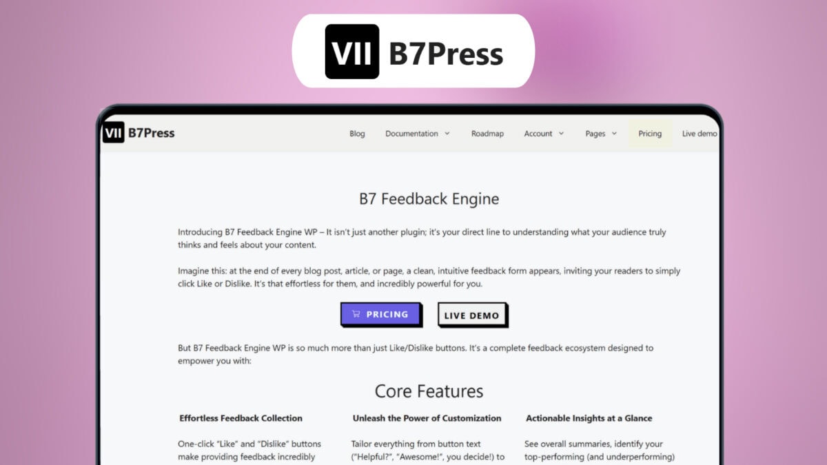B7 feedback engine lifetime deal image