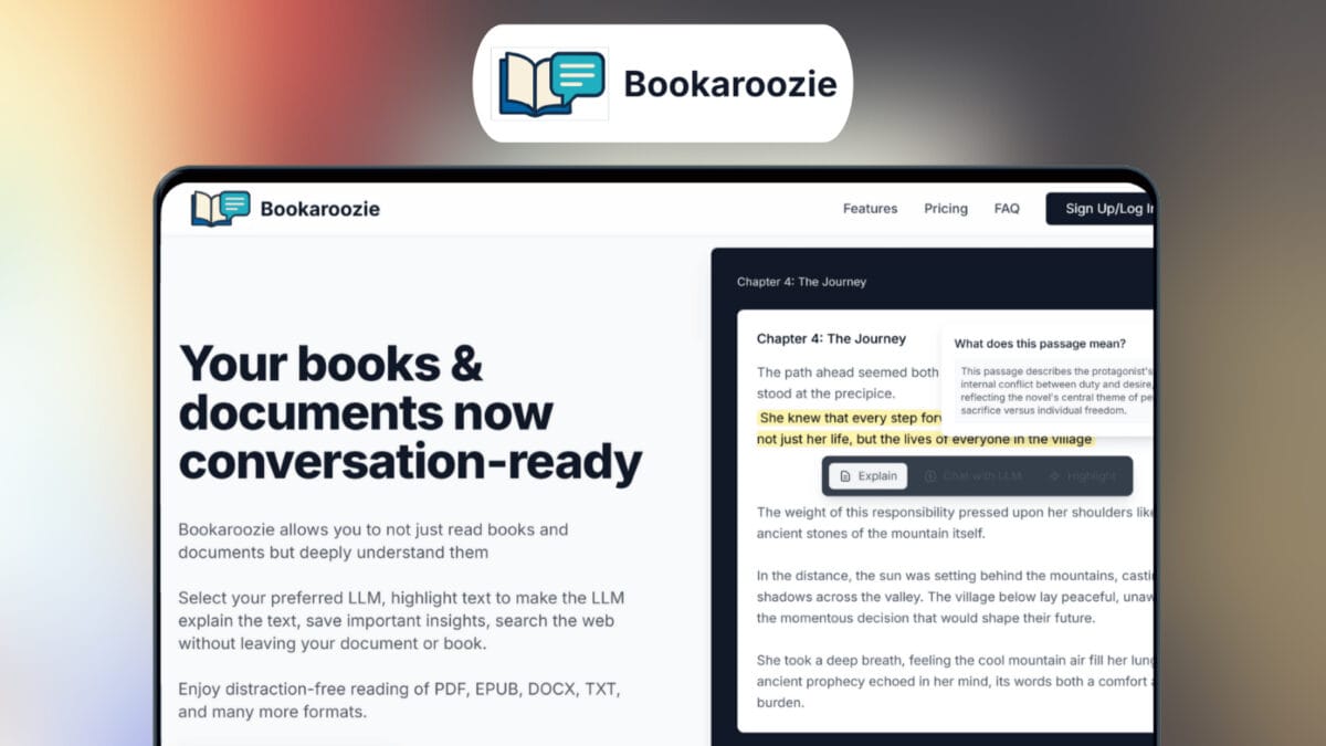 Bookaroozie lifetime deal image