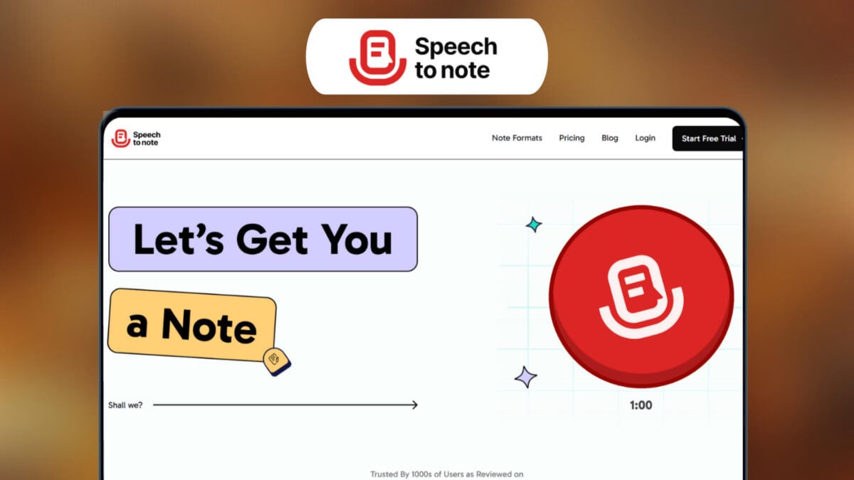 Speech to note lifetime deal image