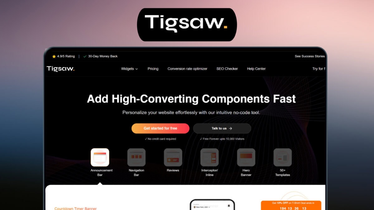 Tigsaw lifetime deal image