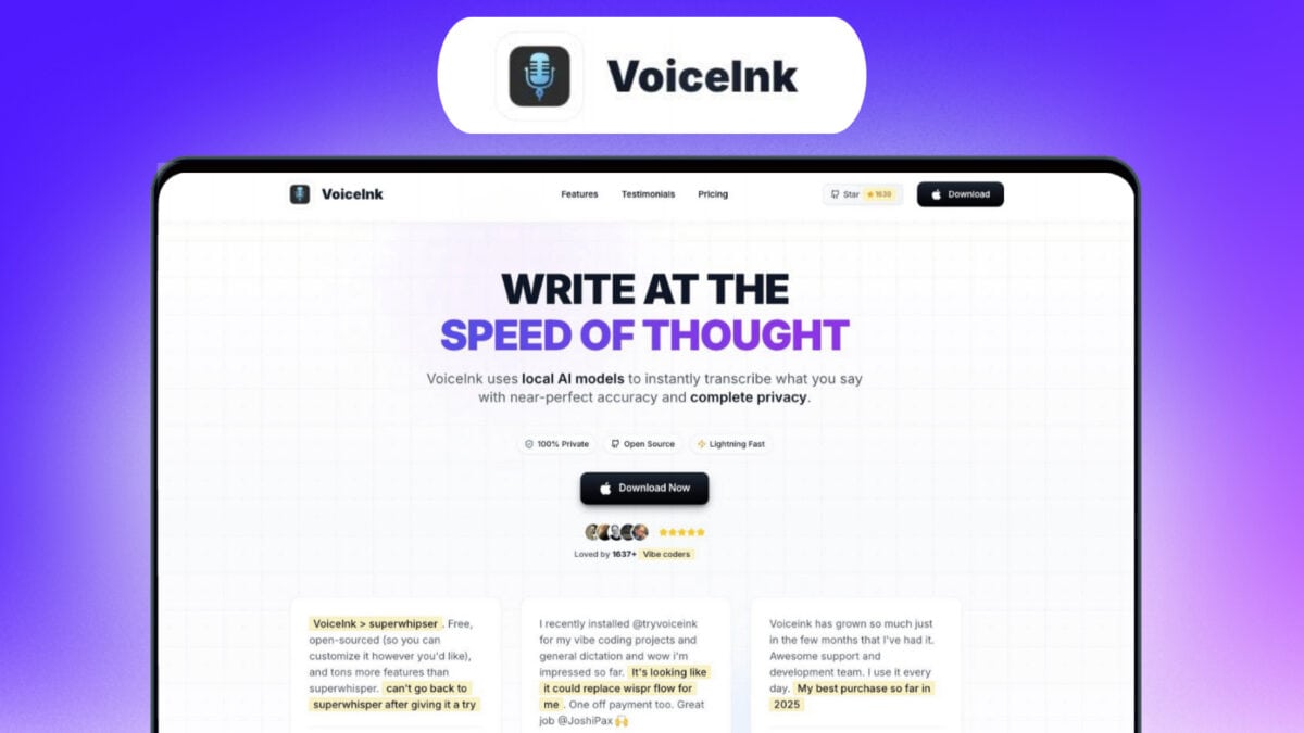 Voiceink lifetime deal image
