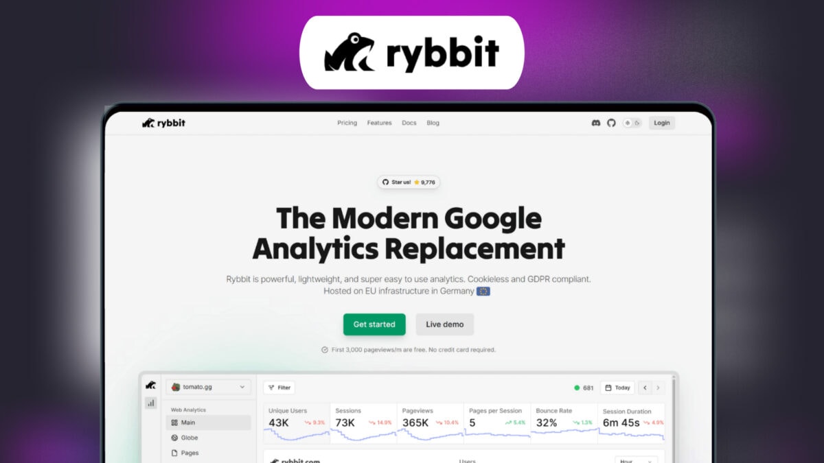 Rybbit Lifetime Deal 🎯 Real-Time, Cookieless Tracking